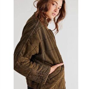 Free People Dolman Quilted Jacket in Dusted Military